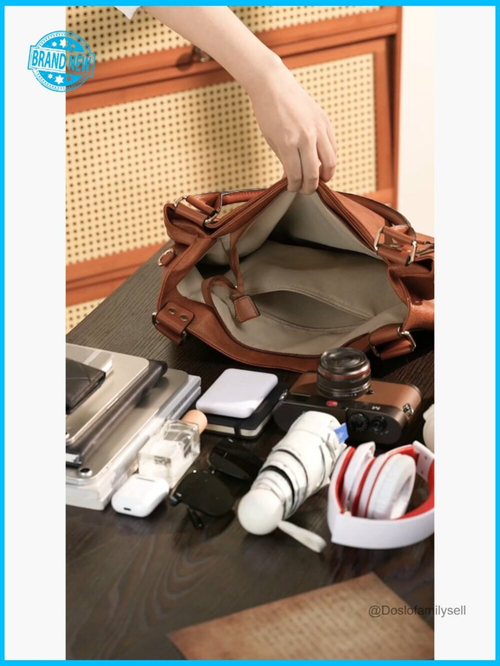 Vintage Large Leather Tote Handbags Soft Hobo Shoulder Satchel Purse with - Picture 7 of 7